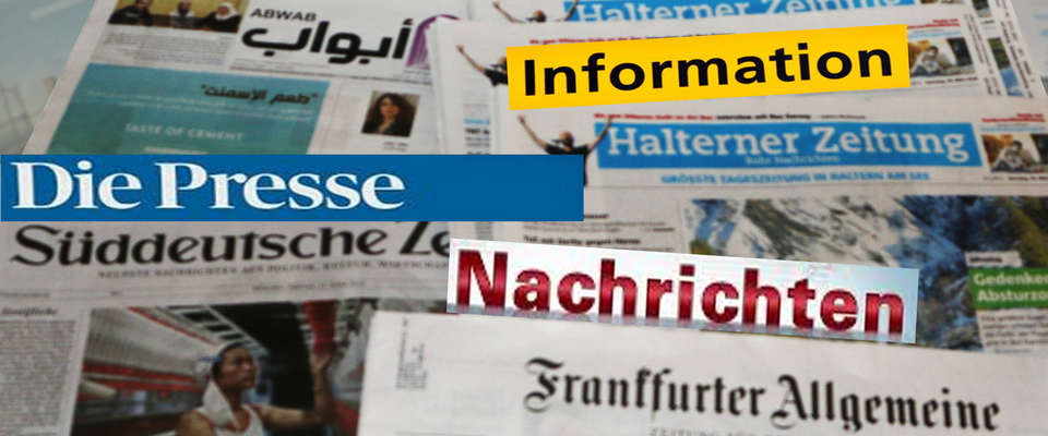 Zeitungen sind Medien die Nachrichten verbreiten, die Bevölkerung informieren und stehen in der Öffentlichkeit unter dem Begriff "Presse".