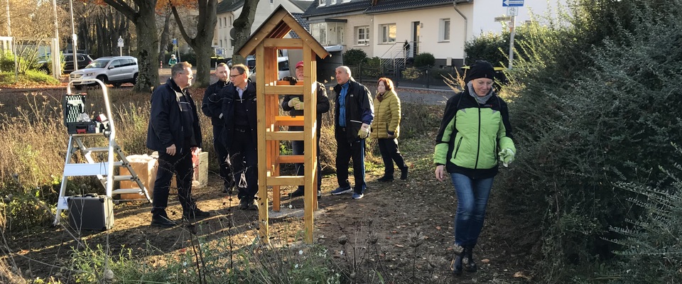 Neues Insektenhotel mit finanzieller Förderung durch das Land NRW im Rahmen der Engagement Förderung NRW entsteht zurzeit am Deichhaus in Siegburg im Ortsteil Zange.