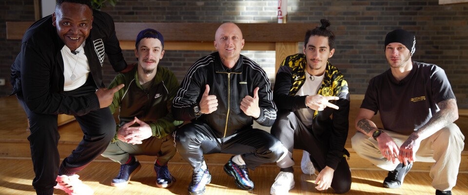 Rapper Olexesh (Bild Mitte) mit "Django", Armin, Can und Chris (v.l.n.r.).