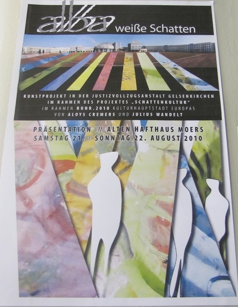 Plakat zum Kunstprojekt in der JVA Gelsenkirchen im Rahmen des Projektes "Schattenkultur".