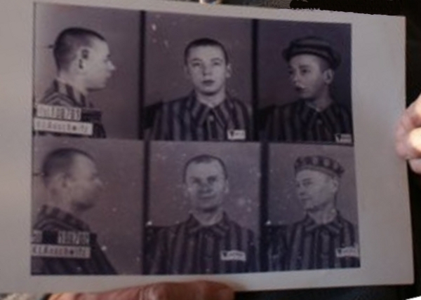 Fotografien aus der Häftlingskartei vom 1943 verschleppten kaum 17-jährigen Jerzy Michnol. Die Fotografien reichte Jerzy Michnol im Kreis der Gefangenen herum.